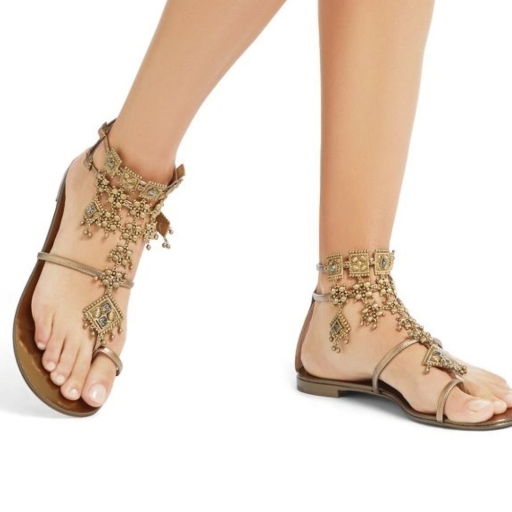 Giuseppe Zanotti 20th Anniversary Amira Jewel Collection Flat Sandals 41 US11